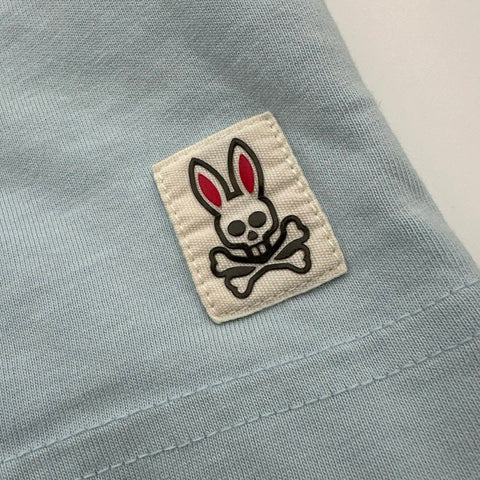 Psycho Bunny Men's Light Blue Pima Cotton Graphic T-Shirt Made for Mischief Sz 5