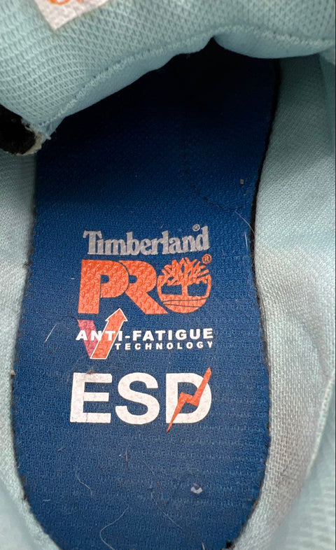 Timberland PRO Powertrain Alloy Toe Black Blue Work Shoe Women's Size 7M 92668
