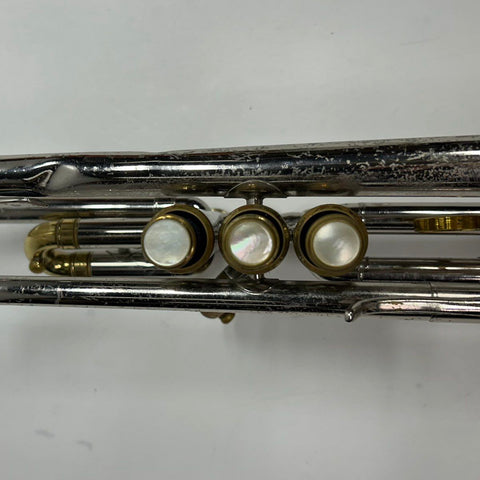 King Tempo Bb Trumpet Silver Plated USA with Case - For Repair - Serial 588663