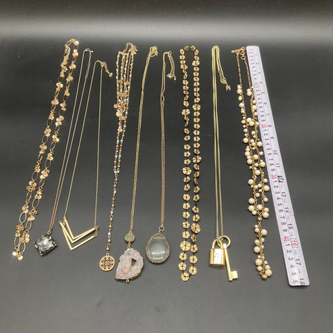 Victoria's Secret Fashion Jewelry Lot 9 Gold Tone Statement Necklaces Pendants