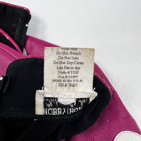 Hobby Horse Women's Western Show Top Black Pink White Studded Rhinestone USA M