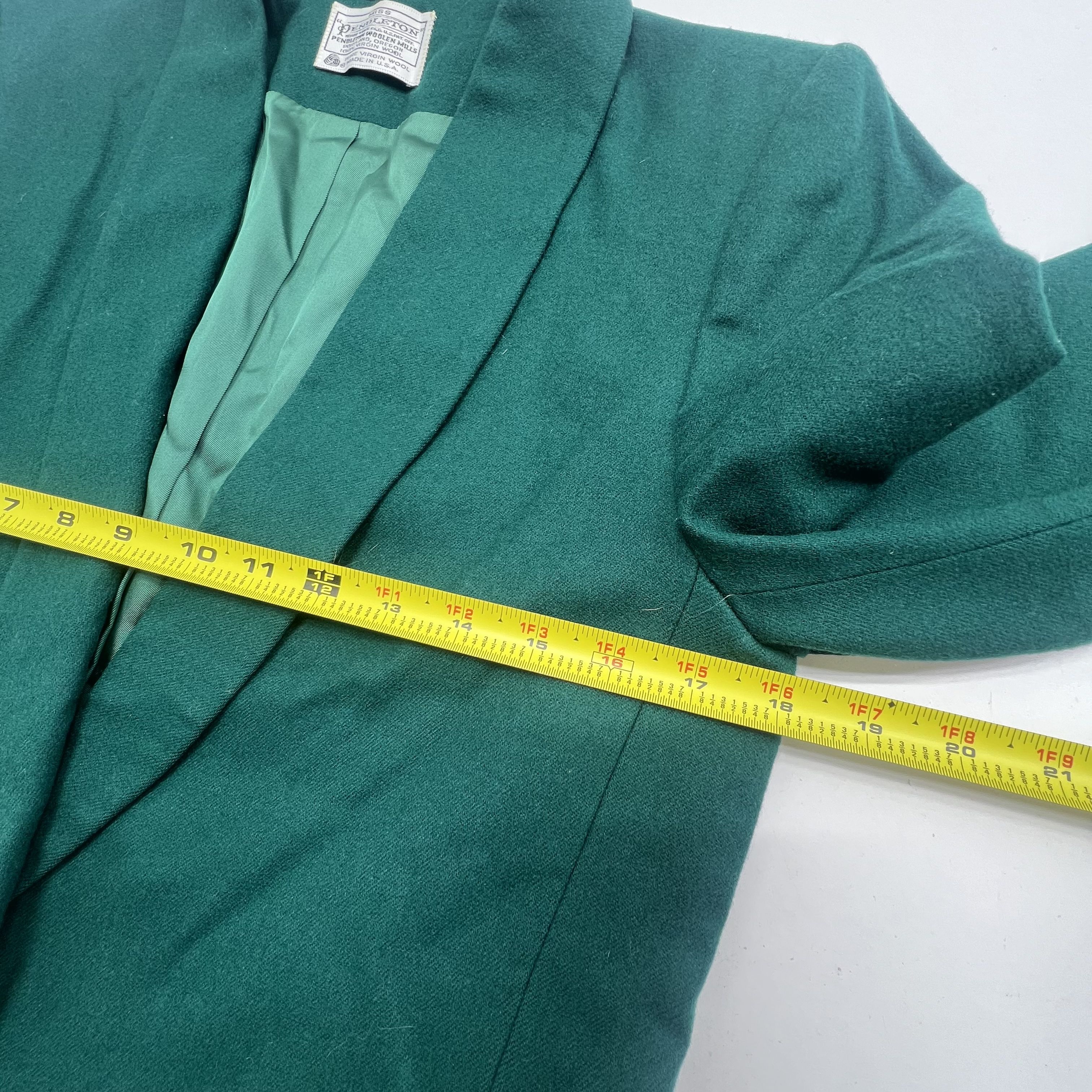 Miss Pendleton Wool Shamrock Green Pant Suit Set Vintage Women's Size 6/8