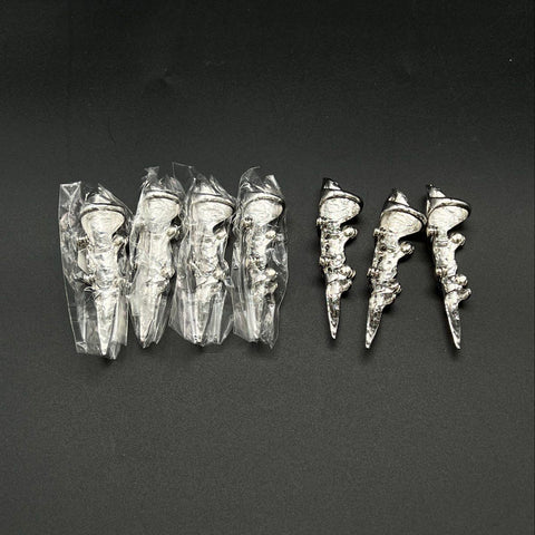 Gothic Armor Claw Full Finger Hinged Rings Silver Tone Fashion Jewelry Lot of 7