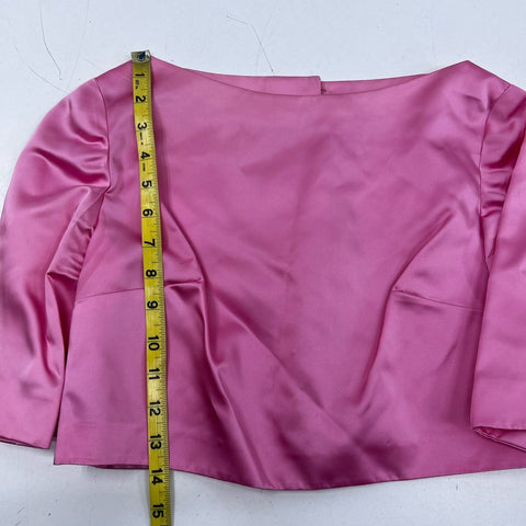Vintage 60s T. & G. Bridal Women's Pink Satin Jacket & Headpiece Veils Set