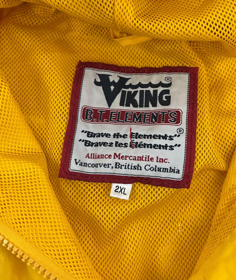 Viking Vintage Y2K Yellow Nova Scotia Hooded Windbreaker Jacket Men's 2XL