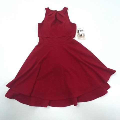 NWT Honey and Rosie Halter Neck Illusion-Waist Double Hem Fit-And-Flare Dress XS