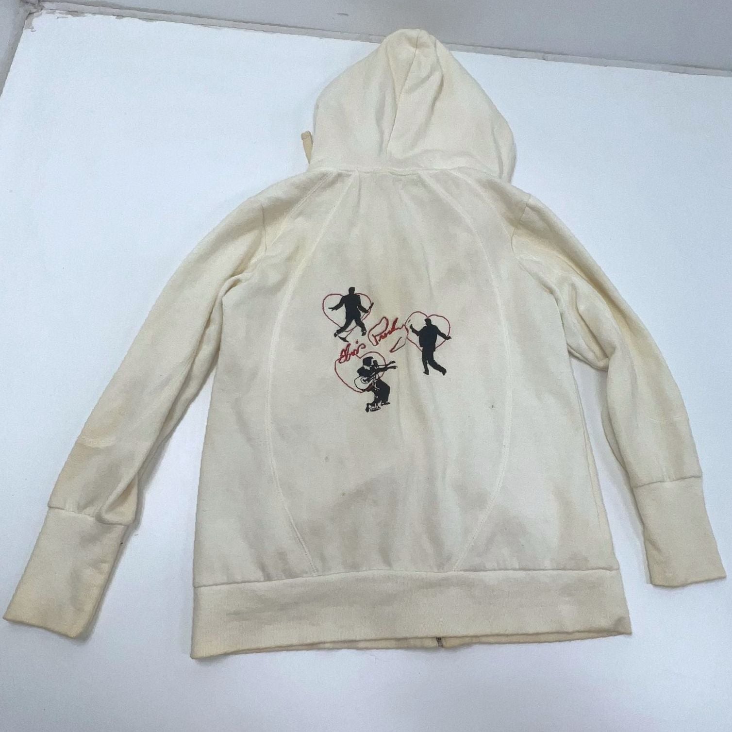 Bradford Exchange Elvis Graphic Zip Up Hoodie Size L *Heavy Odor Staining*
