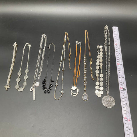 White House Black Market Liz & Co Jewelry Lot 9 Necklaces Beaded Silver Gold