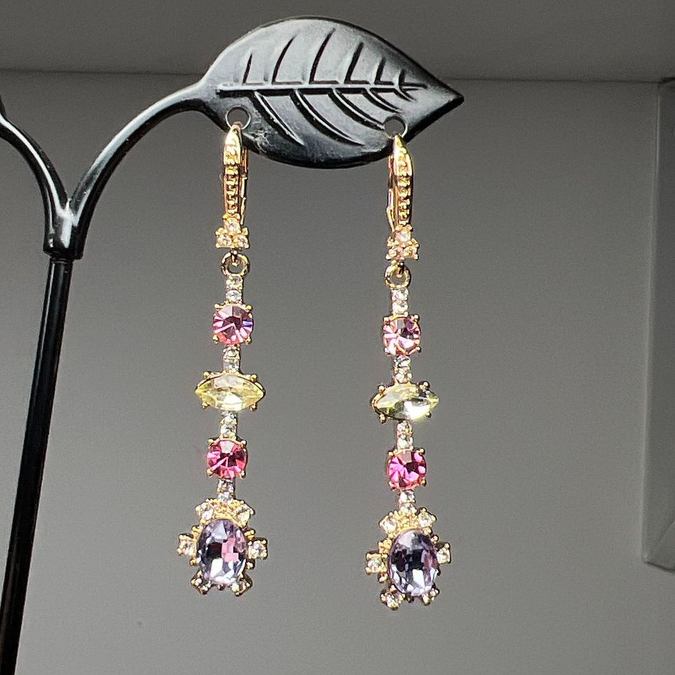 Marchesa Rhinestone Dangle Earrings NWoT