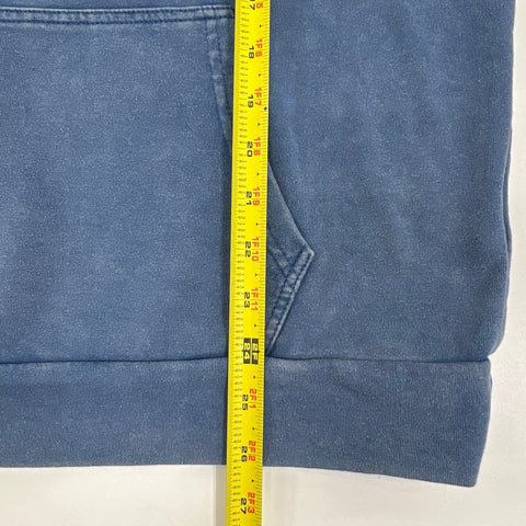 ZZG Men's Blue Faded Washed Streetwear Graphic Pullover Hoodie Sz M