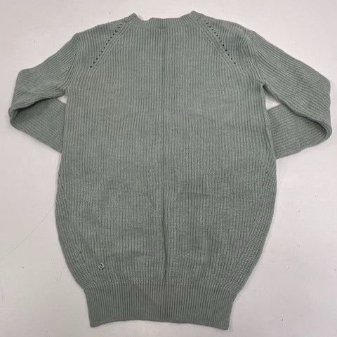 Lululemon Women's Gray Green Sit in Lotus Merino Wool Ribbed Sweater Size 2