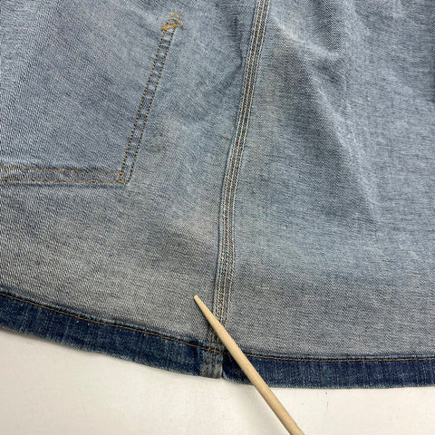 Carhartt Womens Blue Denim Chore Coat Jacket WC019 Workwear Size Medium