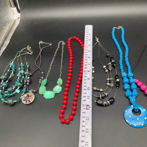 Vintage & Modern Costume Jewelry Lot of 10 Necklaces Beads Pendants