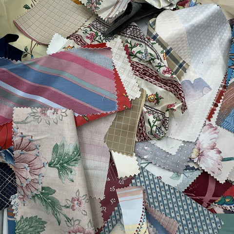 Vintage Fabric Quilt Squares Scraps Lot Mixed Patterns Florals Cotton 7.5 lbs