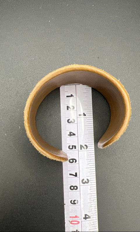 Annie Hammer Lot of 2 Tooled & Croc Embossed Leather Cuff Bracelets Signed