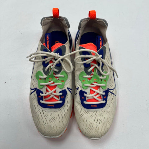 Nike React Vision D/MS/X Light Bone Blue Orange Sneakers Size 10.5
