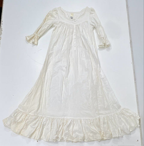 Vintage 90s Victoria's Secret Women's White 100% Cotton Prairie Nightgown Sz S