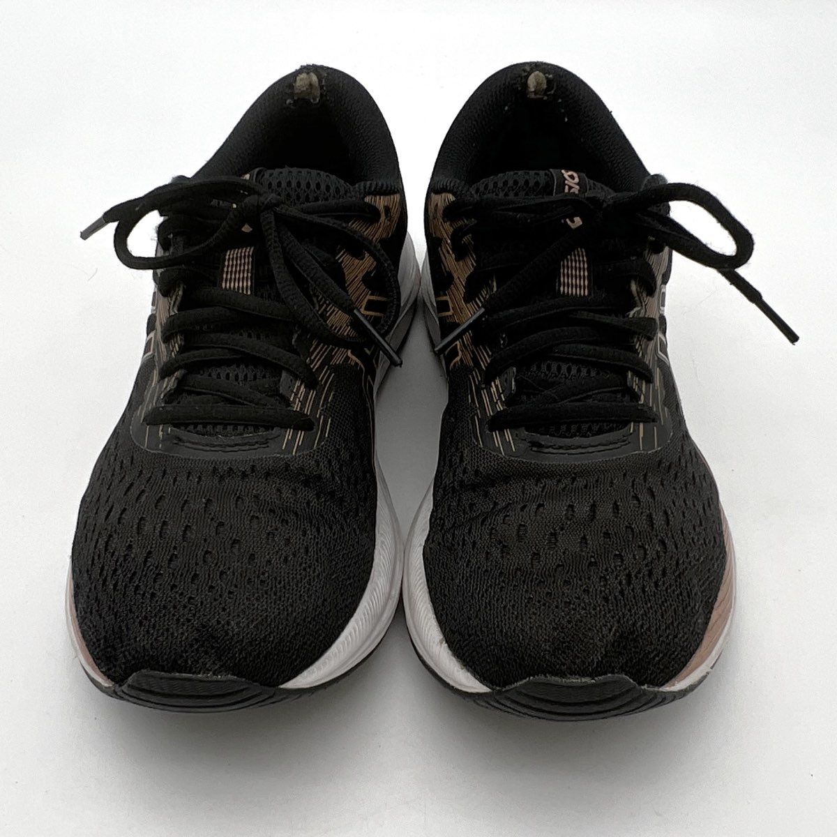 ローズGOLD 7㌅ Asics Gel-Excite 7 Black Rose Gold Women's Running Shoes Size 8
