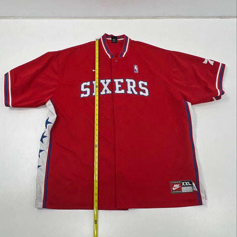 Vintage 90s Philadelphia 76ers Nike Warm Up Shooting Shirt NBA Stars Sz XXL