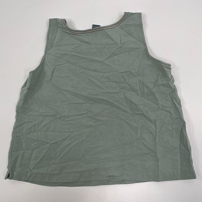 Women's Koret Green Embroidered Tank & Button Up Shirt Set - Size Large