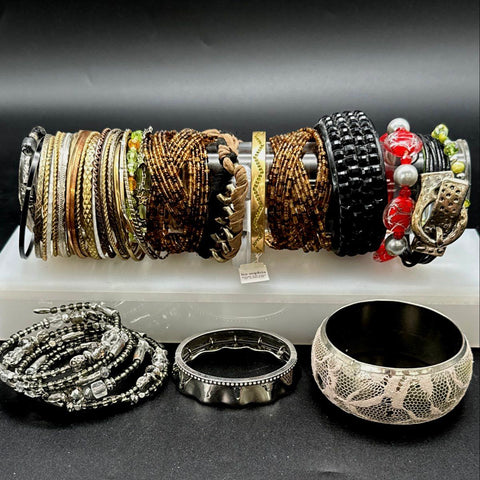 Lia Sophia Boho Eclectic Jewelry Lot 30 Bracelets Bangles Cuffs Beaded