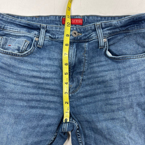 Guess Men's Blue Regular Straight Leg Jeans Zipper Back Pockets Sz 32