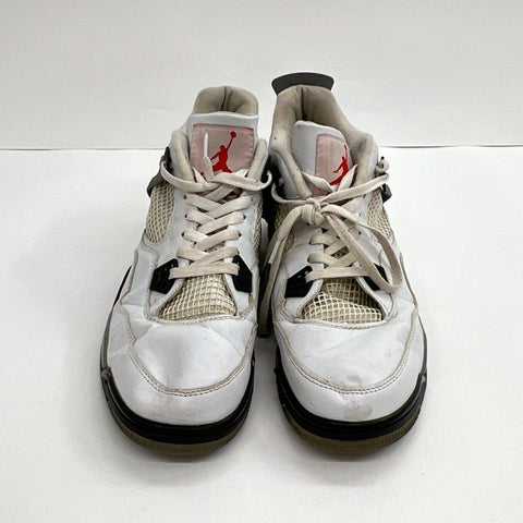 Nike Air Jordan 4 Retro White Cement Men's Basketball Sneakers Size 12