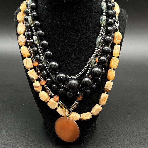 Statement Necklace Jewelry Lot of 6 Chunky Beaded Bohemian Mixed Media Designs