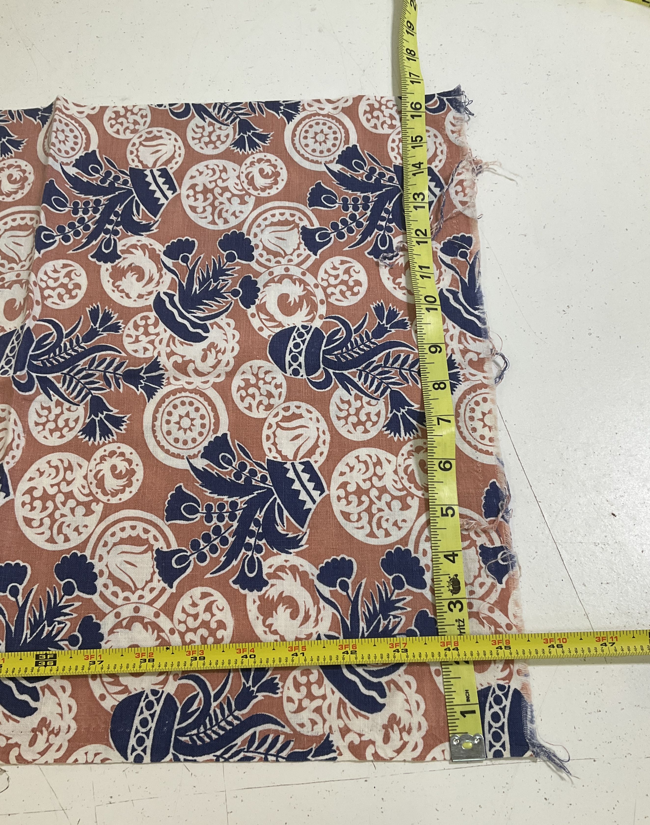 Vintage Fabric Remnants Lot 3.3lbs Art Nouveau 70s Floral Craft Sewing Scrap