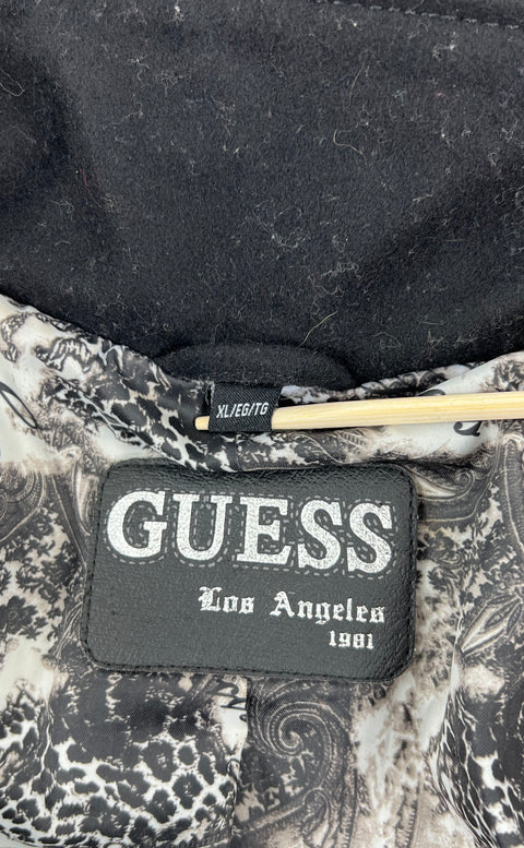 Guess Black Hooded Military Peacoat Coat Jacket Women's XL
