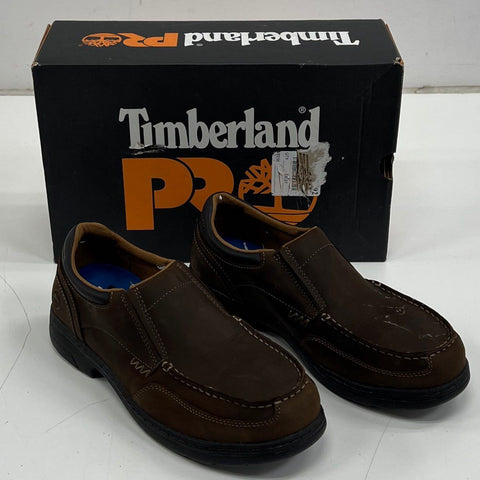 Timberland PRO Branston ESD Alloy Toe Slip-On Work Loafers Brown Size 10W