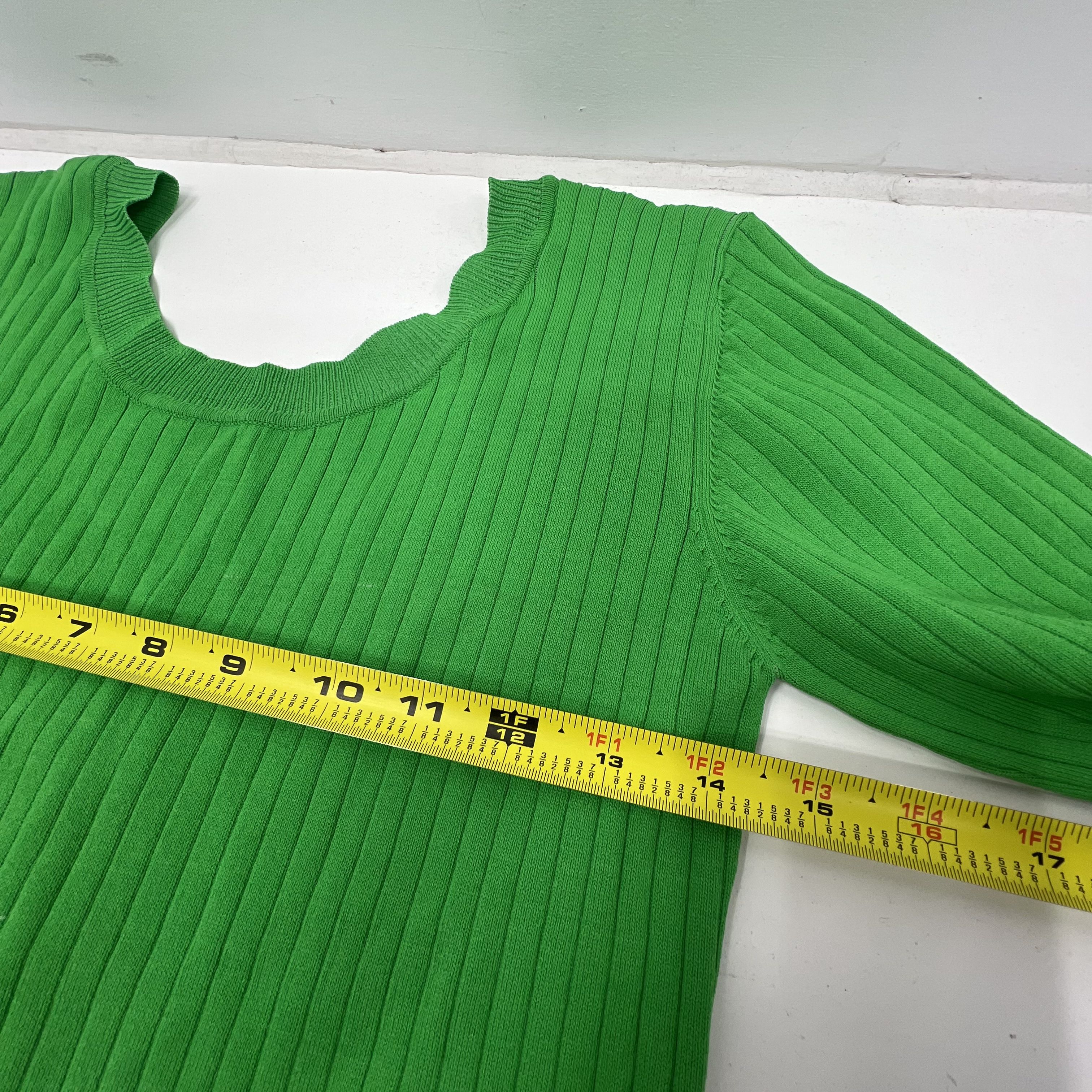NWT Just Female Fresh Dress Kelly Green Ribbed Sleeved Dress Women's Small $103