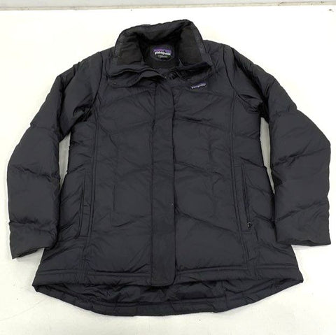 Patagonia Women's Black Down With It Parka Quilted Puffer Jacket Size L