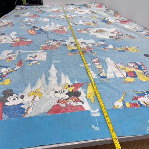 Vintage Disney Sheet Set Mickey Mouse Donald Duck Twin Fitted Flat Muslin 2pc