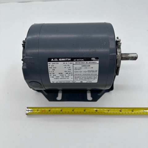 AO Smith 1/3 HP AC Motor 1725 RPM 115V Frame B48 Type FH USA