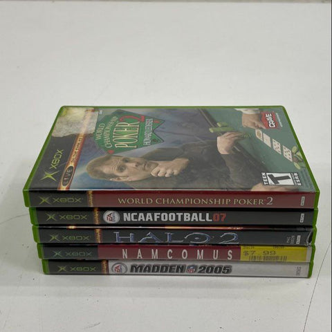 Halo 2 Namco Museum NCAA Football 07 Original Xbox 5 Game Lot Microsoft