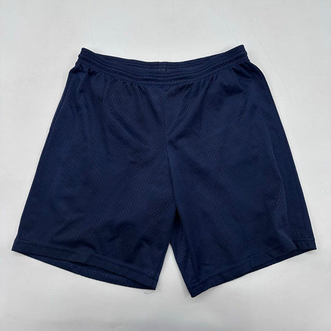 Vintage Wilson Men's Navy Blue Mesh Athletic Gym Shorts Drawstring