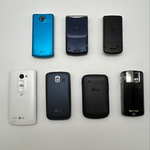 LG Motorola BlackBerry Older Cellphone Lot 7 Piece For Parts Only As-Is
