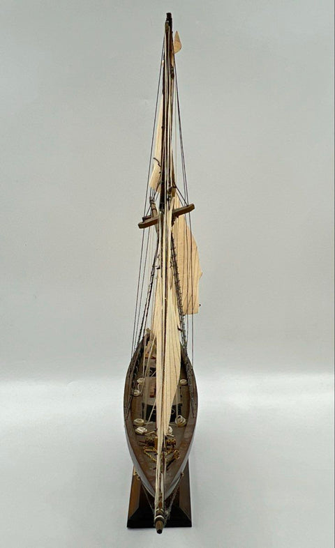 Bluenose Wooden Schooner Model Ship 21" Handcrafted Sailboat Maritime Decor