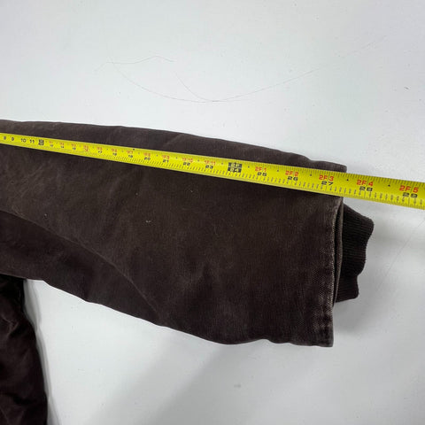 Carhartt Faded Brown Duck Canvas Thermal Lined Hooded Active Jacket Men's XL