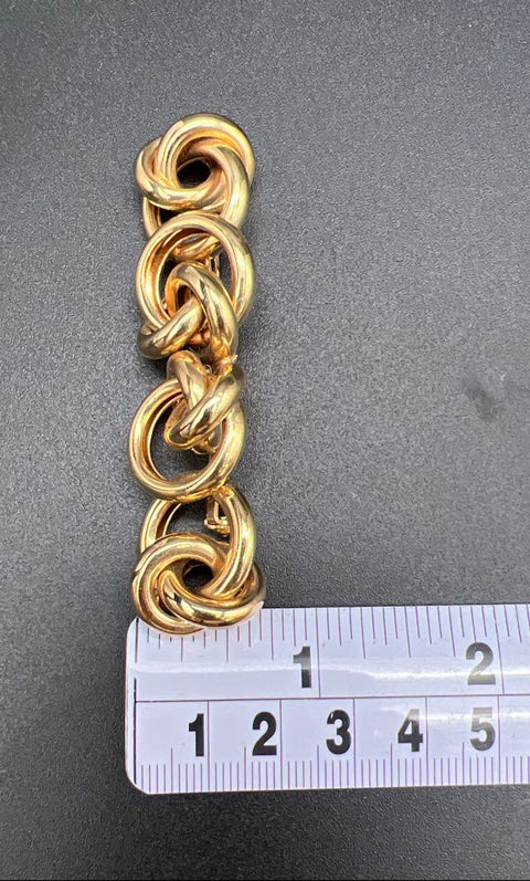 Kirks Folly Gold Plated Interlocking Twist Knot Bar Pin Brooch Vintage