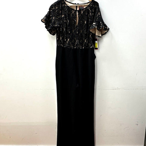 Focus by Shani Women's Black Lace Bodice Wide Leg Jumpsuit Size 10 NWT