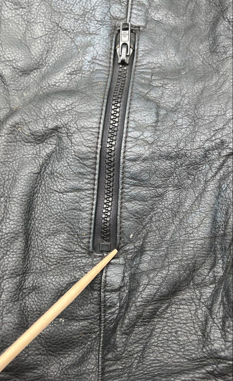 True Element Men's Black Tactical Leather Motorcycle Vest Side Straps XL