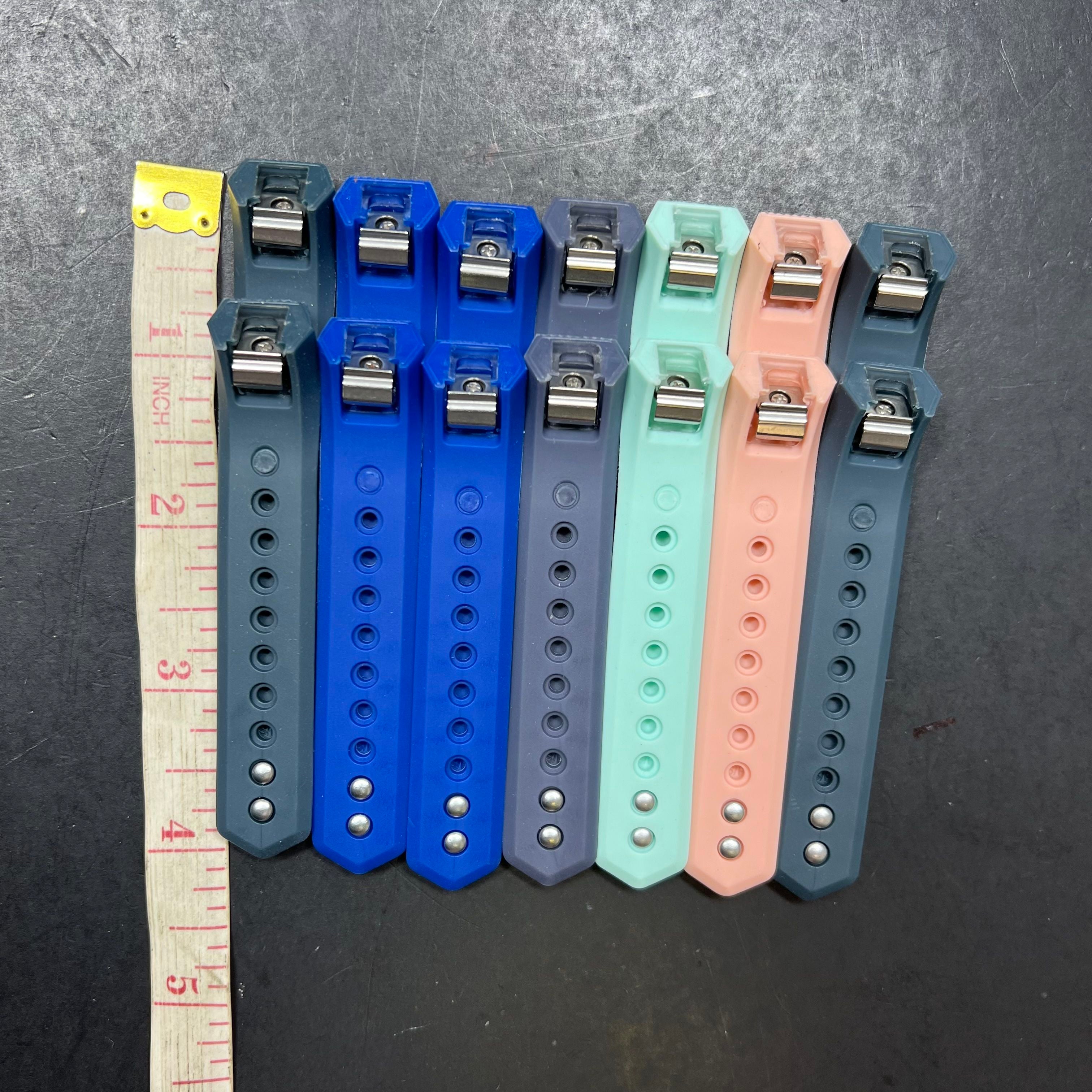 Lot of 7 Fitbit Watchbands Rubber Blue Peach Teal Activity Watchbands S/P