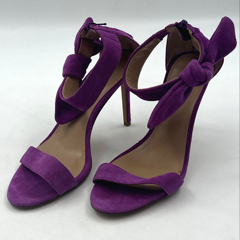 Banana Republic Purple Suede Bow Ankle Strap Stiletto Heels Size 9