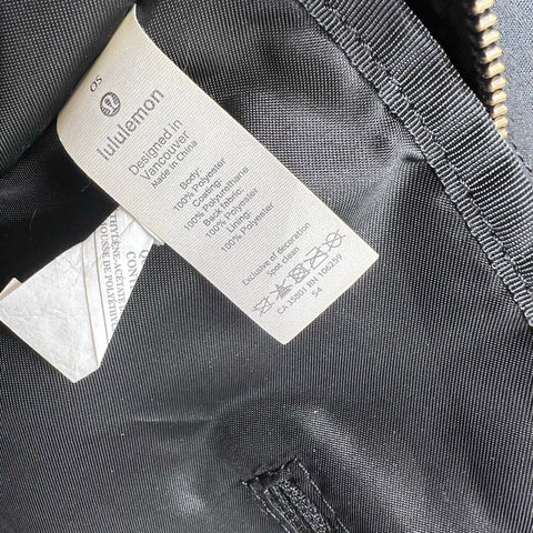 Lululemon Black Textured Canvas Tote Gym Bag Large Duffel Travel