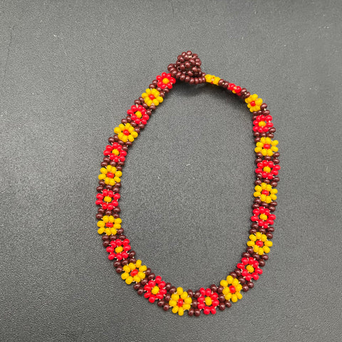 Handcrafted Seed Bead Jewelry Lot 5 Pieces Necklaces Bracelet Ring Floral Boho
