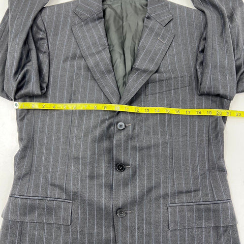 Ermenegildo Zegna Men's Dark Grey Pinstripe Wool Traveller Blazer Sz 50R
