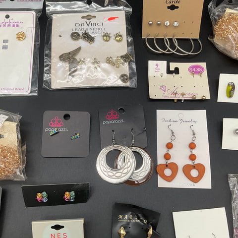 Paparazzi Carole Amanda Blu Jewelry Lot of 30 Pairs Earrings Studs Hoops Tassels