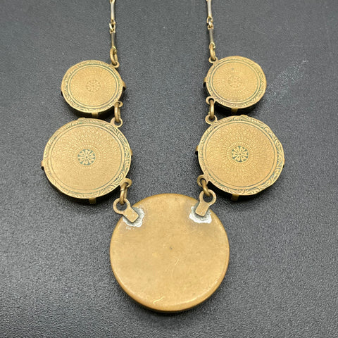Vintage Pididdly Links Kingston NY Gold & Silver Tone Medallion Necklace 16"